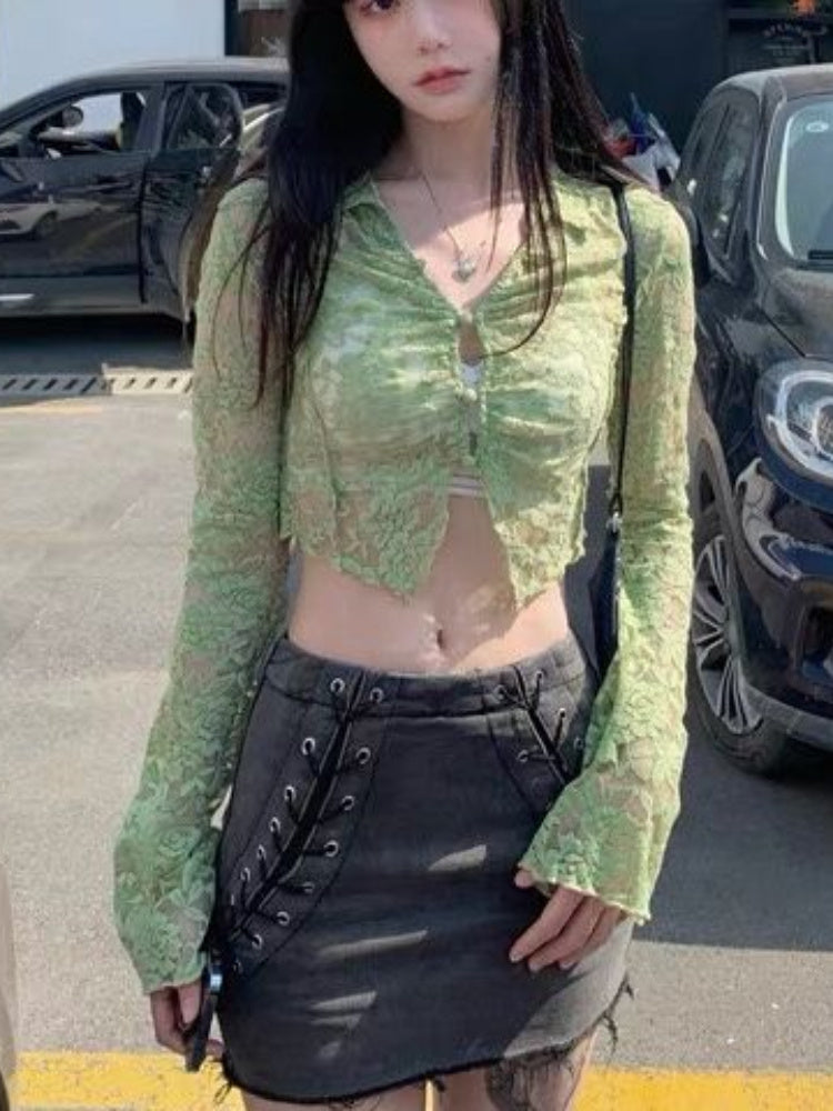 Temperament Short Long-sleeved Shirt Tops