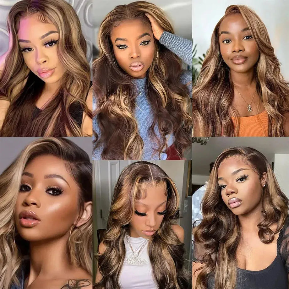Body Wave Highlight Human Hair Wigs