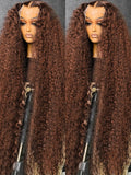 Chocolate Brown Hd Lace Frontal Curly Wigs