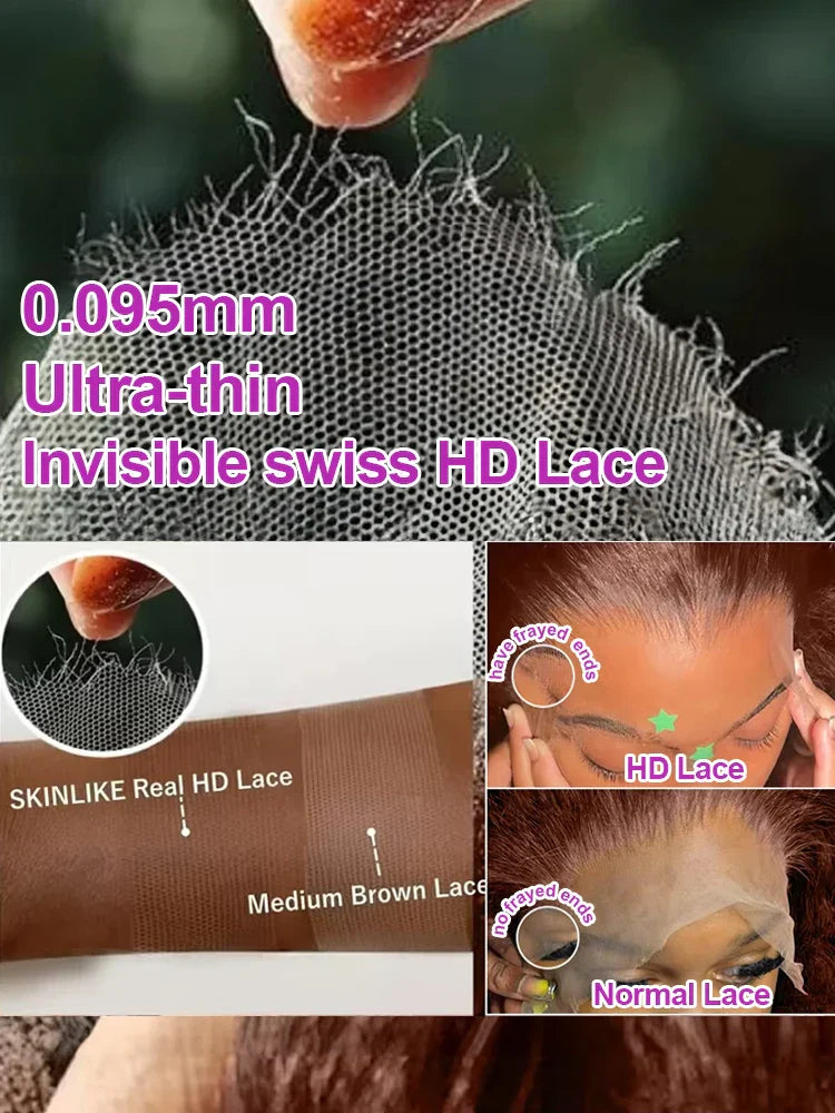 Chocolate Brown Deep Wave Lace Front Curly Wigs