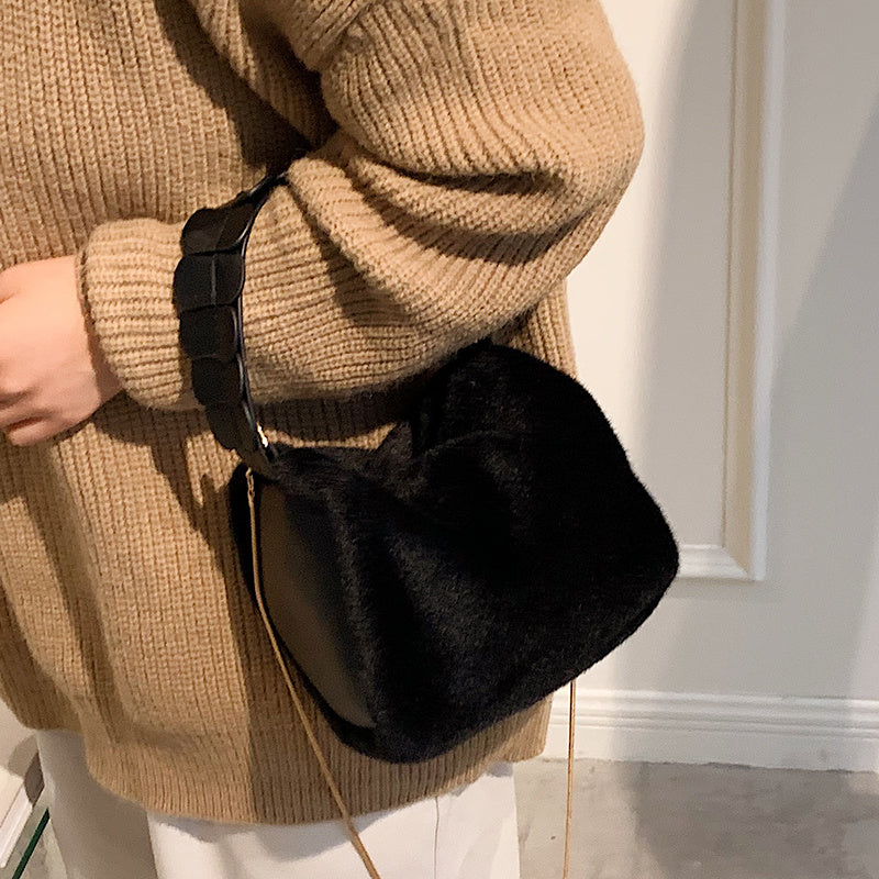 Small Furry Crossbody Hand Bag