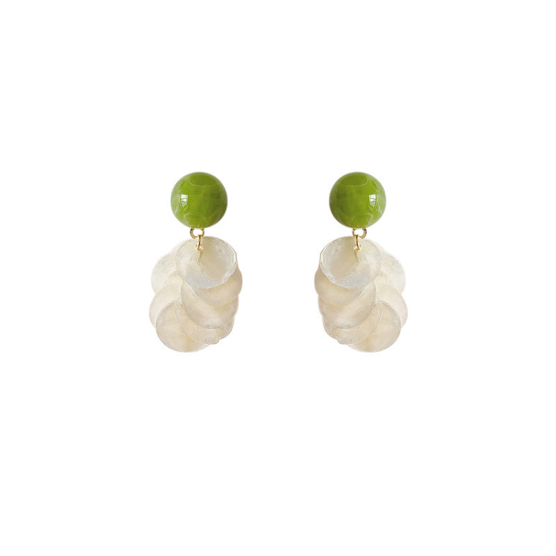 Green Vacation Style Shell Earrings