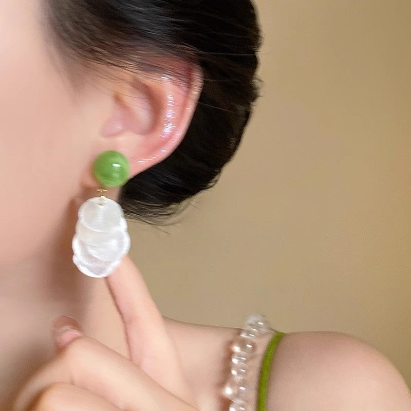 Green Vacation Style Shell Earrings