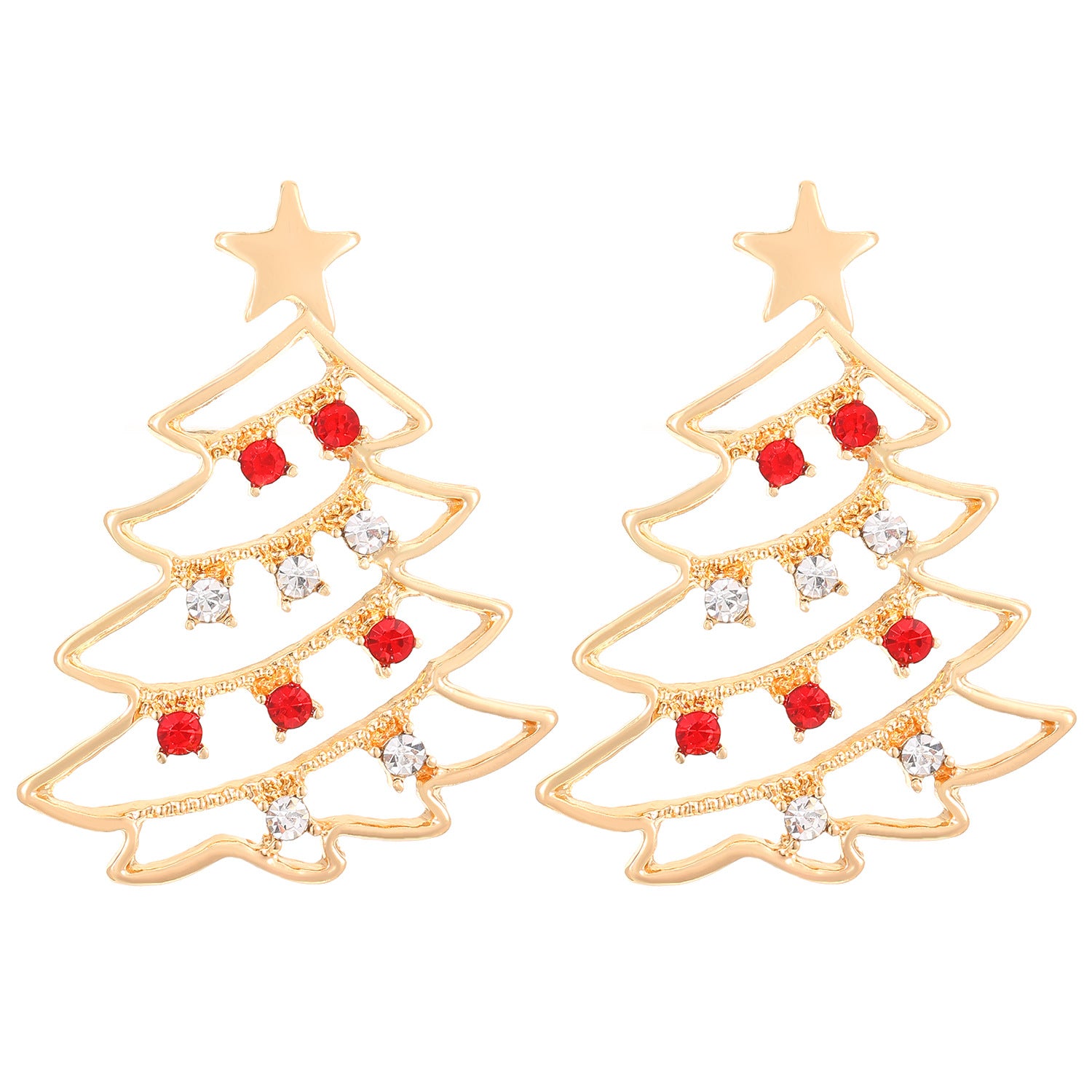 Tree Zircon Christmas Earrings